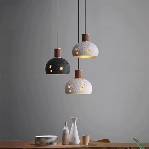 Mid Century Natural Stone Pendant Light, Beige