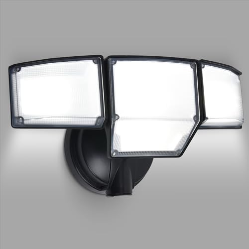 LUTEC 80W 9000LM 4-Head LED Flood Light, Black