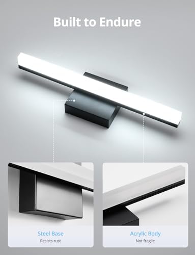 Combuh 16 Inch Black LED Bathroom Vanity Light