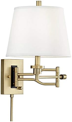 Eleganta Satin Brass Swing Arm Wall Lamp