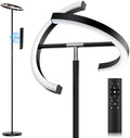 SIBRILLE 22W LED Floor Lamp, Touch and Remote Control, Black