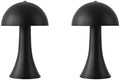 2 Pack Cordless Black Table Lamps, 1800mAh Rechargeable
