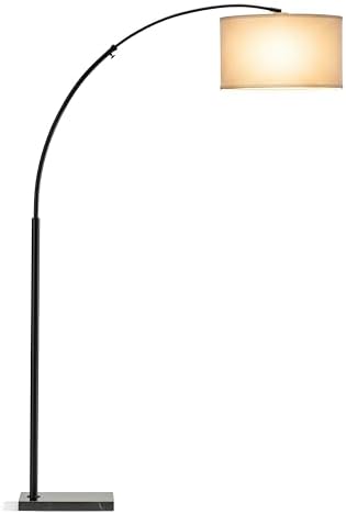 Brightech Logan Arc Floor Lamp for Living Rooms, Black