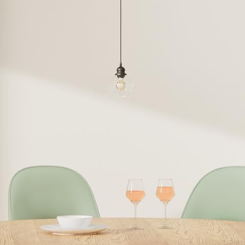 Black Glass Pendant Light, 71-Inch Adjustable Hanging Lamp
