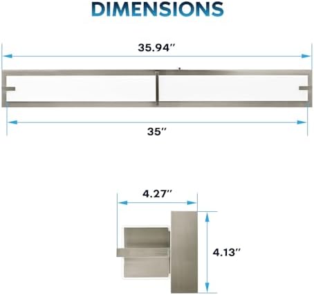 LUXRITE 36 Inch LED Vanity Light, Brushed Nickel