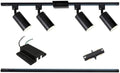 4-Light LED Track Lighting Kit with 3.3FT H Type Track Lighting Rails