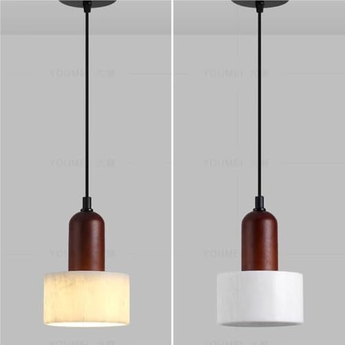 Industrial Natural Stone Pendant Lamp, Walnut Color