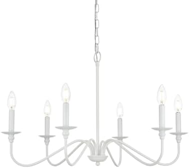 Elegant Lighting Rohan 6-Light Chandelier, Matte Black