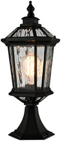 Waterproof Outdoor Post Light with Water Ripple Glass