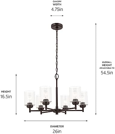 Kichler Winslow 6-Light Chandelier, Olde Bronze
