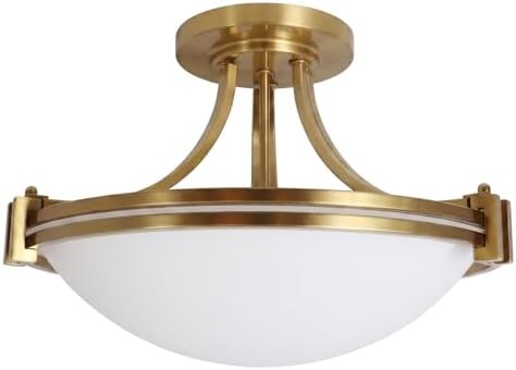 Bektas 16 inch Gold Semi Flush Mount Ceiling Light
