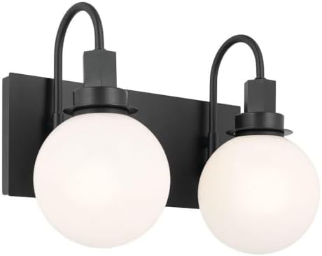 Kichler Hex 2-Light Bathroom Vanity Light, Black