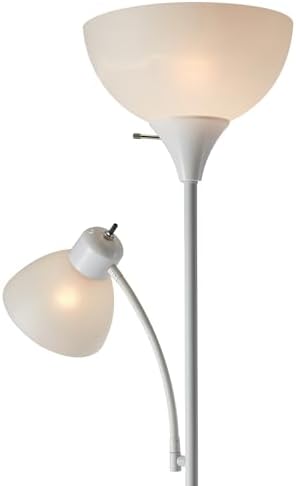 Globe Electric 67136 72" Torchiere Floor Lamp, Matte White