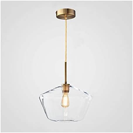 Industrial Champagne Gold Glass Pendant Light Fixture