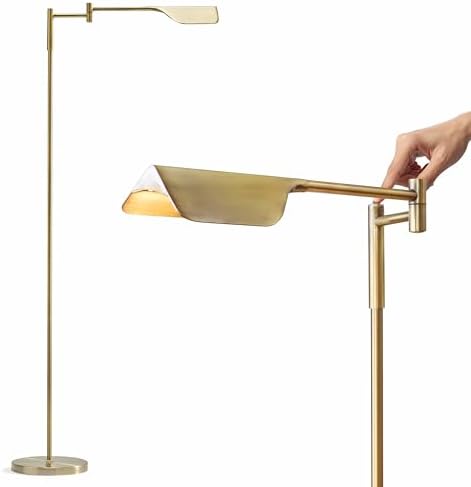 Brightech Leaf Pharmacy LED Reading Floor Lamp, Antique Brass