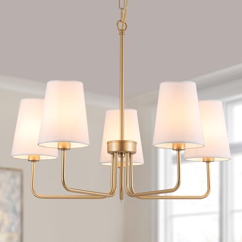 AMZASA 5-Light Gold Chandelier