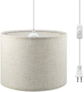 KUAUGST Plug in Pendant Light, 15 FT Cord, Beige