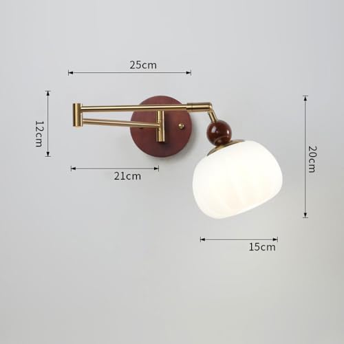 Vintage Swing Arm Plug-In Wall Sconce, Antique