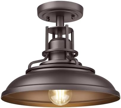 FEMILA Oil-Rubbed Bronze Outdoor Semi Flush Ceiling Light