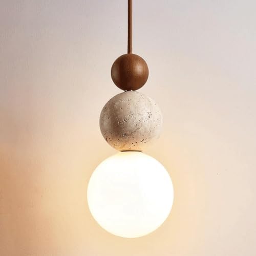 Modern Natural Stone Pendant Light, Brown