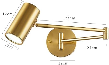 Adjustable Swing Arm 5W LED Wall Lamp, Gold