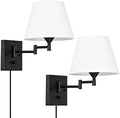 Pauwer Plug-in Swing Arm Wall Sconces, Set of 2