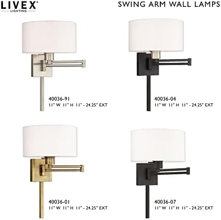 Livex Lighting 40036-01 1-Light Swing Arm Wall Light, Antique Brass