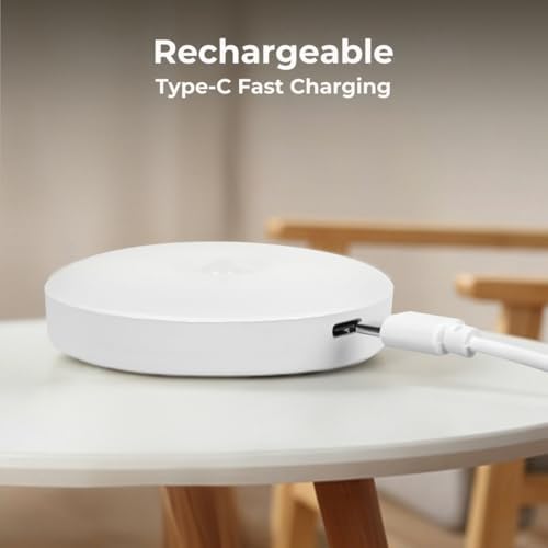 Rechargeable LED Puck Lights, Motion Sensor, 6 Pack