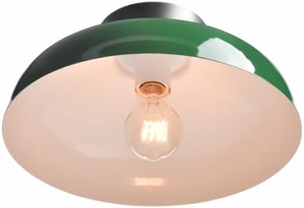 DIRYZON Industrial Green Semi Flush Mount Ceiling Light, 12-Inch