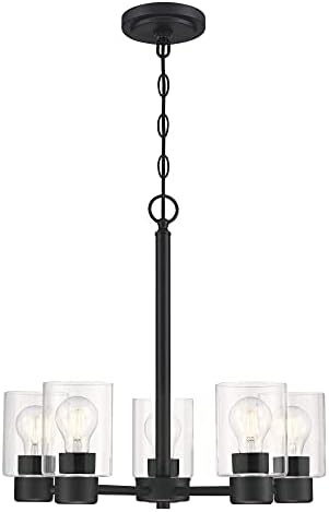Westinghouse 6115300 Sylvestre Five-Light Chandelier, Matte Black