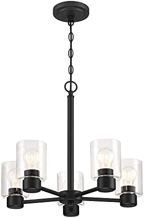 Westinghouse 6115300 Sylvestre Five-Light Chandelier, Matte Black