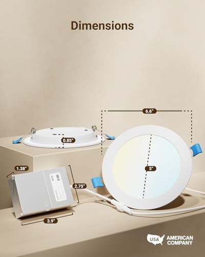 Sunco 2 Pack 6 Inch Canless LED Recessed Light