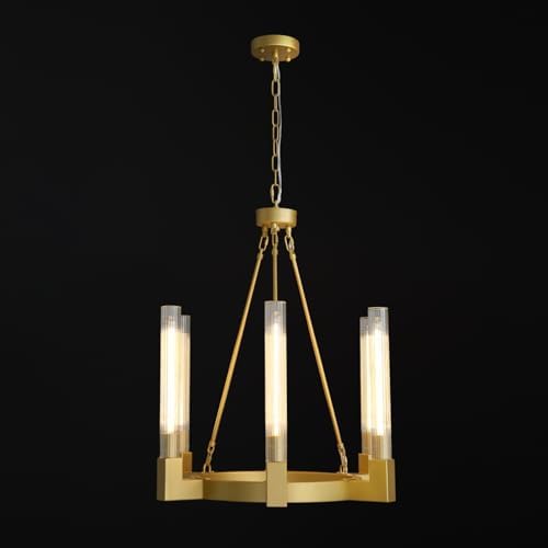 23.6 Inch 6-Light Wagon Wheel Chandelier