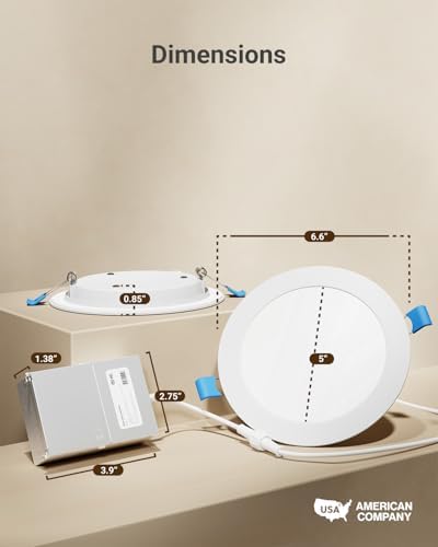 Sunco 12 Pack 6 Inch Canless LED Recessed Light