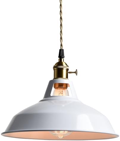 CLAXY Industrial White Metal Pendant Light