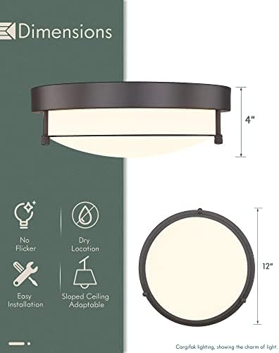 12 Inch Oil Rubbed Bronze Flush Mount Ceiling Light