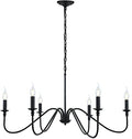 Miluolan Black 6-Light Farmhouse Chandelier