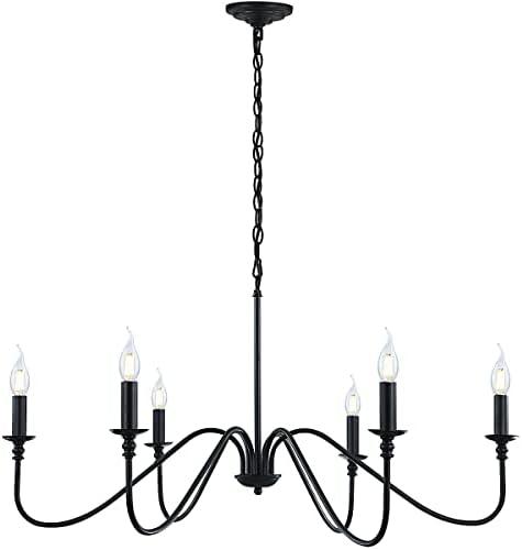 Miluolan Black 6-Light Farmhouse Chandelier