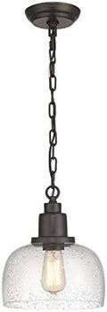 EAPUDUN Farmhouse Pendant Light, 1-Light, Bronze