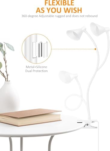 USB Clip-On Reading Light for Bed, Dimmable