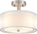 3-Light Drum Semi Flush Mount Ceiling Light