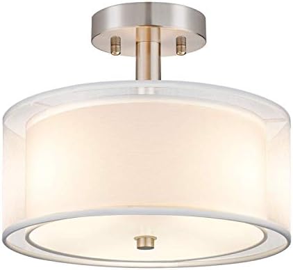 3-Light Drum Semi Flush Mount Ceiling Light
