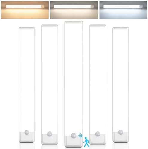 11.8 Inch Rechargeable Motion Sensor Under Cabinet Lights, 5 Pack
