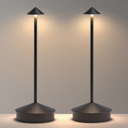 EJQ 2 Pack Cordless LED Table Lamps, Black