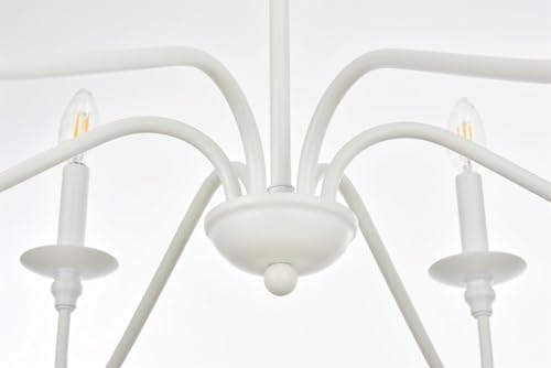 Elegant Lighting Rohan 6-Light Chandelier, Matte Black