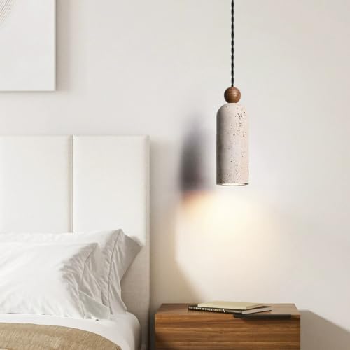 Natural Travertine Spherical Pendant Lamp, E27