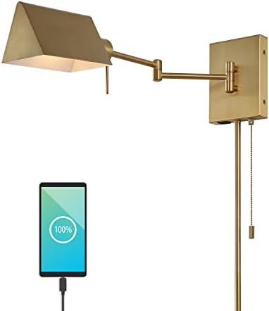 JONATHAN Y Arlo 22" Metal Swing Arm Wall Sconce, Brass Gold