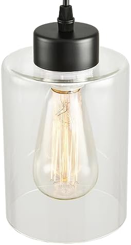 Modern Black Farmhouse Glass Pendant Light