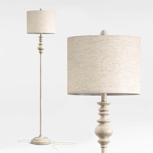 BOBOMOMO 64.25" Antique White Farmhouse Floor Lamp