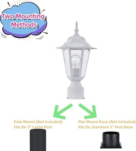WISBEAM 2-Pack Outdoor Post Lights, White